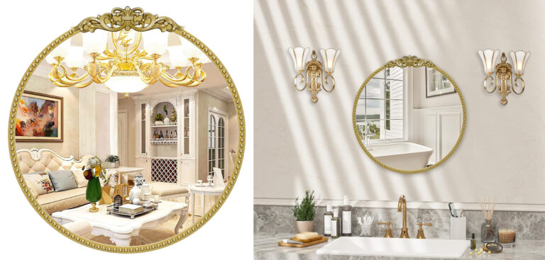 Gold Round Mirror